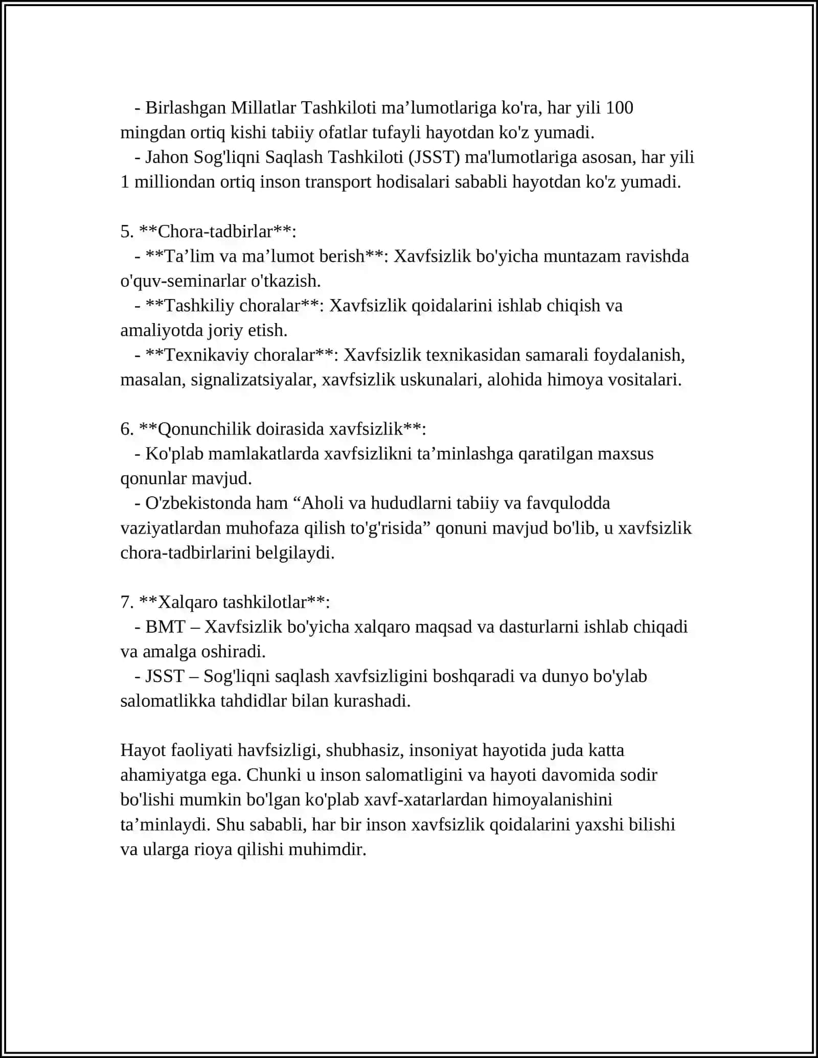 HAYOT FAOLIYATI HAVFSIZLIGI TARKIBIY QISMLARI VA ULARNING TEKSHIRISH OBYEKTLARI 4