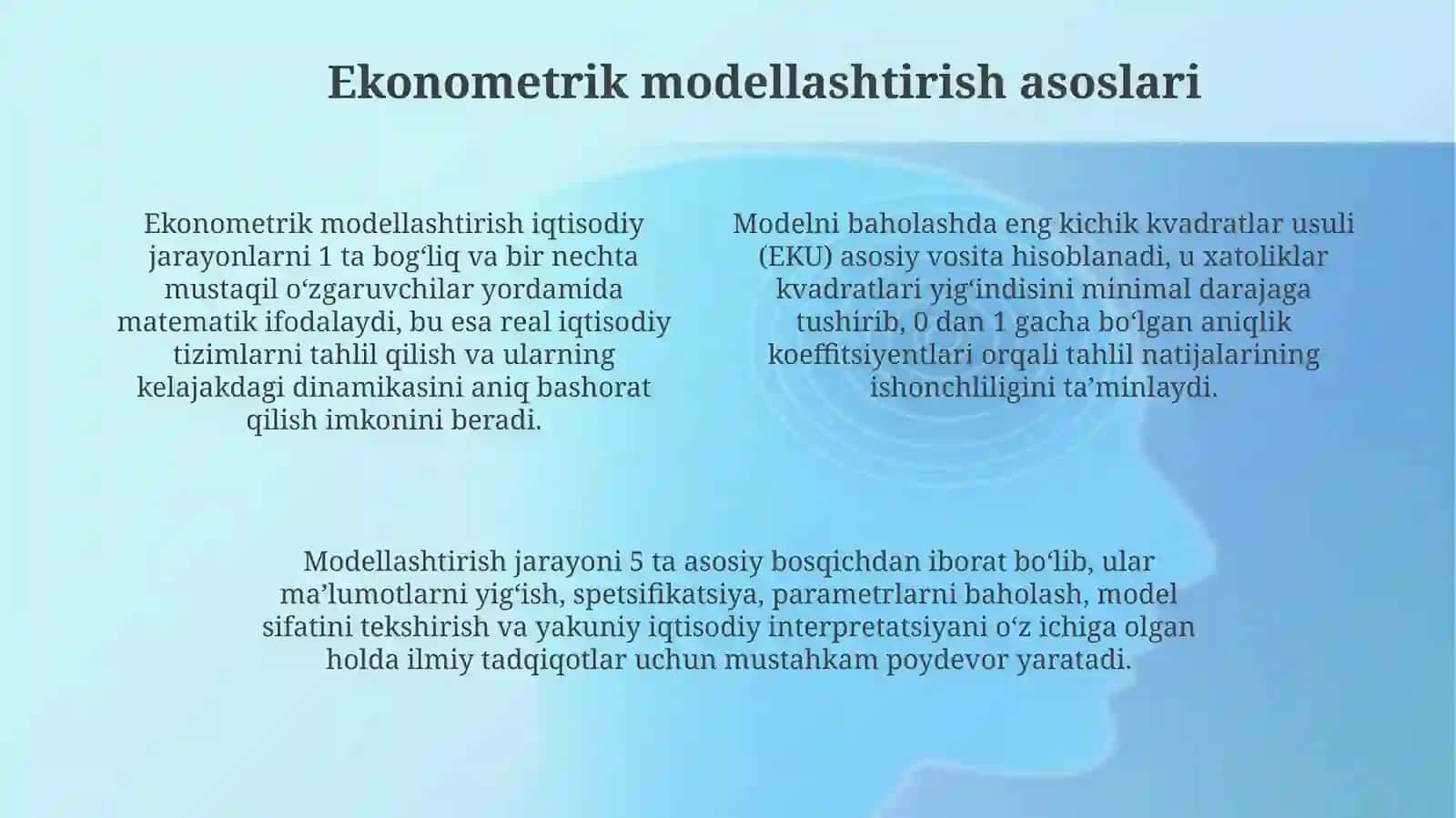Amaliyekonometrikafanning predeterminedvazifalari 4