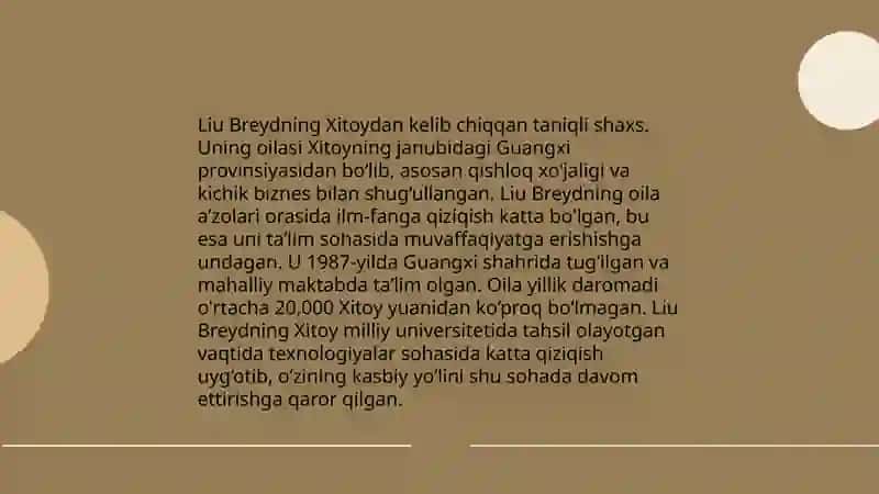 Liu Breyd. Hayoti va ijodi 4