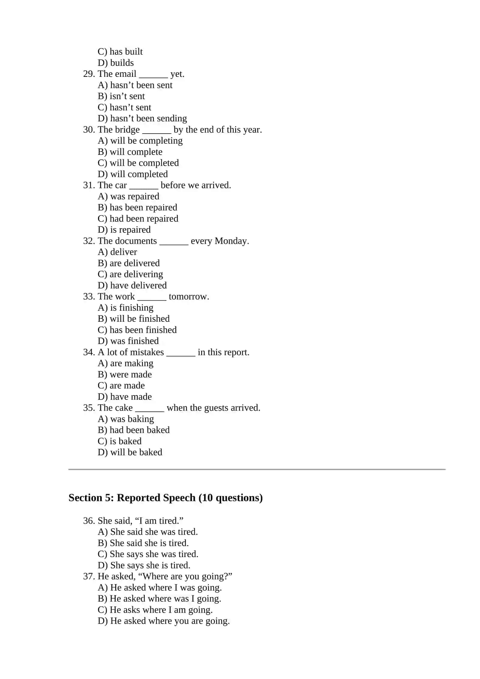 English tests grammar 4
