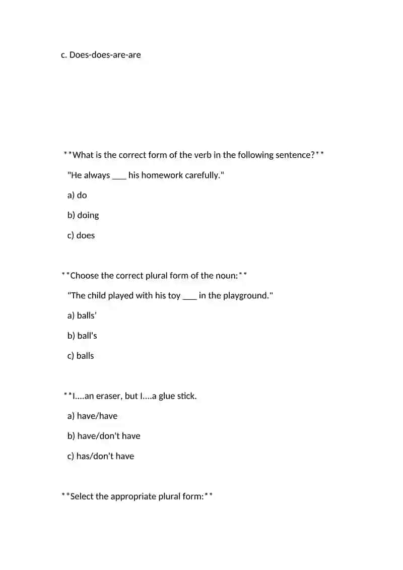 Correct Form of Verbs Exercise 4