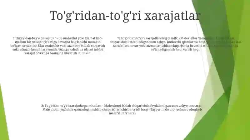 Xarajatlar Tushunchasi Va Klassifikatsiya 4