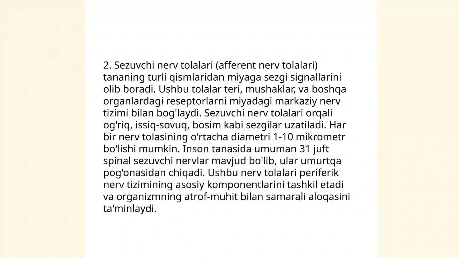 Bosh va orqa miyaning sezuvchi va harakatlantiruvchi õtkazuvchi yõllari 4