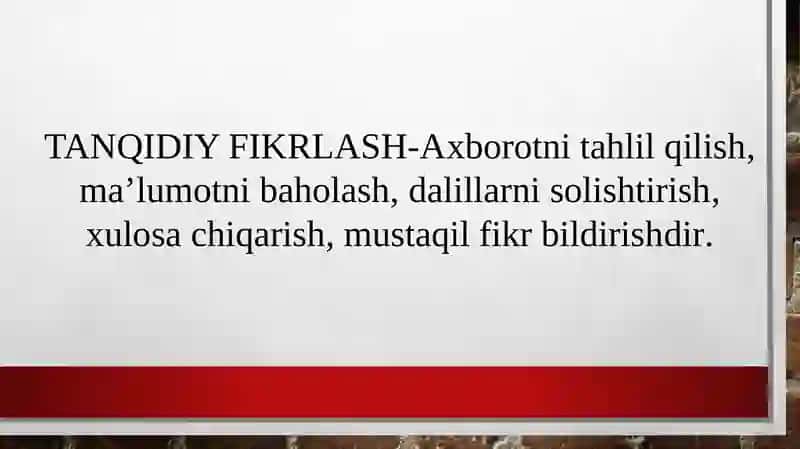 Ilmiy matn bilan ishlash jarayonida oʻquvchilarning tanqidiy-fikrlash koʻnikmalarini rivojlantirish 4