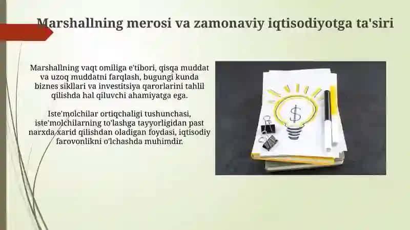 Alfred Marshallning iqtisodiy g'oyalari 4