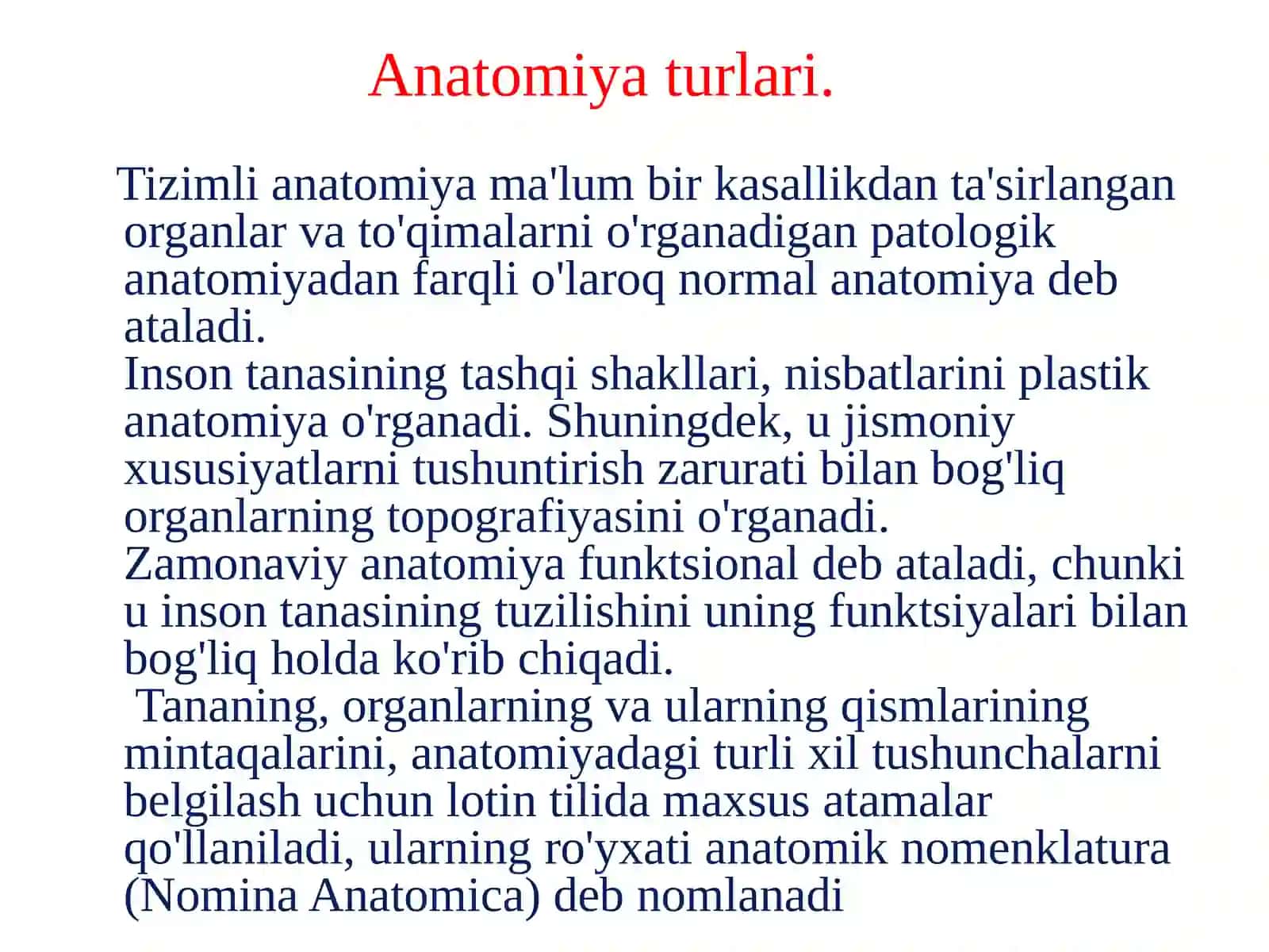 Tana yuzalari va o‘qlari. Umurtqa pog’onasi. Ko‘krak qafasi 4