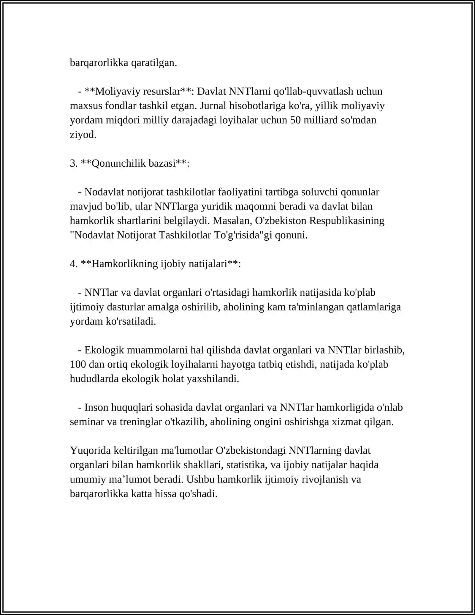 Nodavlat notijorat tashkilotlarining davlat organlari bilan hamkorlik shakllari 4