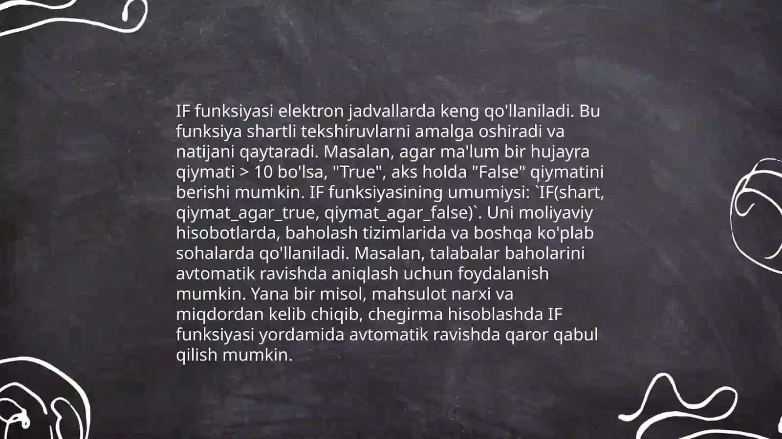 Excel-elektron jadvalida tarmoqlanuvchi jarayonlarni dasturlash va ularning tadbiqlari 4