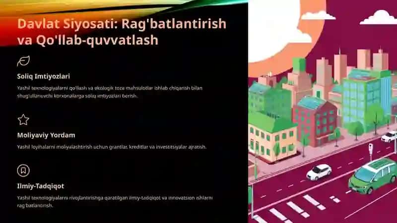 Yashil Iqtisodiyotga O'tish: Strategiya va Dastaklar 4