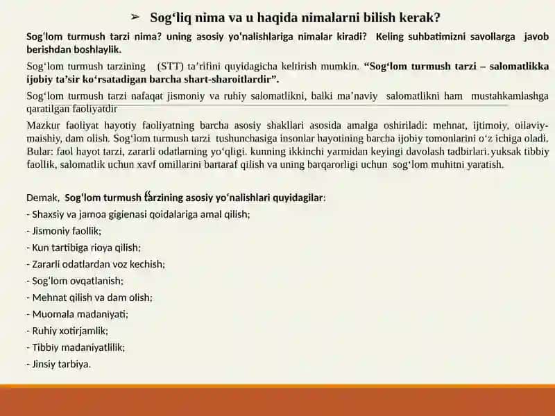 SALOMATLIK VA SOG‘LOM TURMUSH TARZI 4