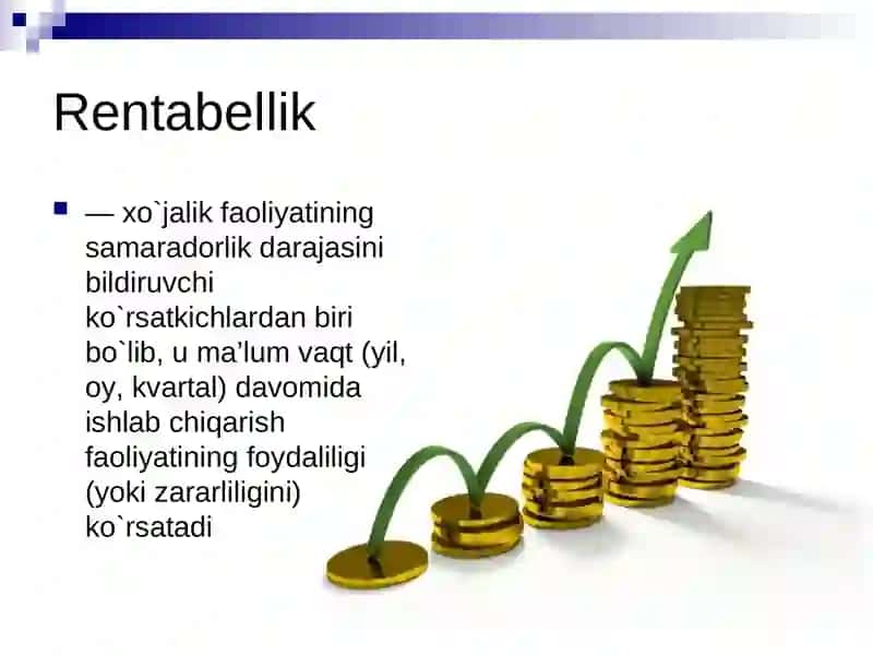 Rentabillik ko‘rsatkichlarini hisoblash 4