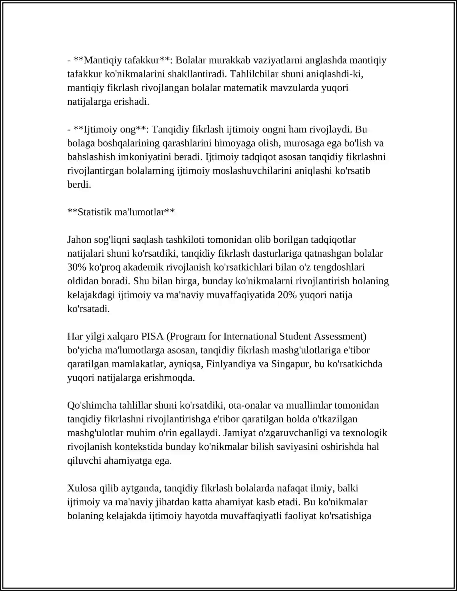 MAKTABGACHA YOSHDAGI BOLALARDA TANQIDIY FIKRLARNI RIVOJLANTIRISH 4