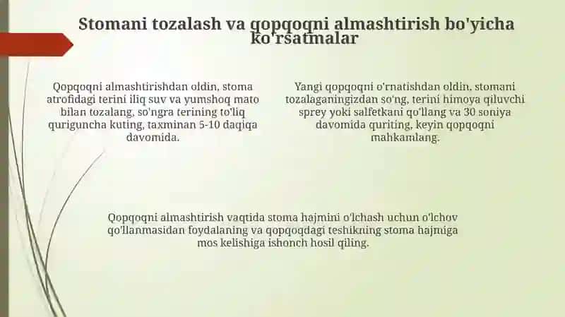 Xirurgik stomani parvarish qilish 4