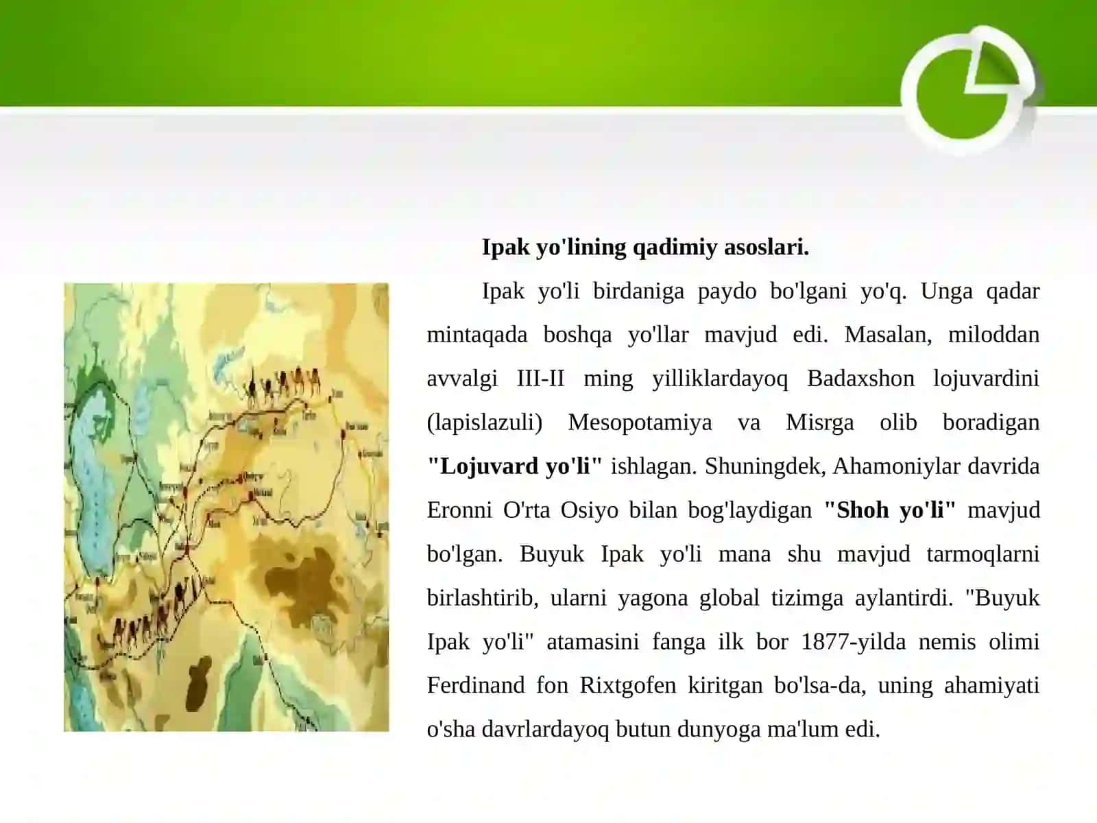 BUYUK IPAK YO‘LINING PAYDO BO‘LISHI, ILK YO‘NALISHLARI VA JAHON SIVILIZATSIYASIDAGI O‘RNI 4
