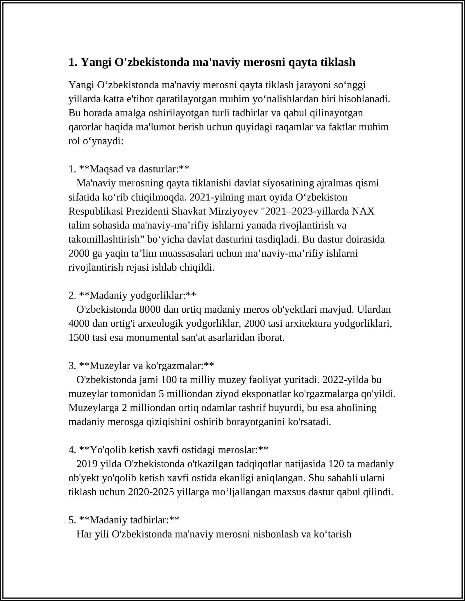 YANGI O'ZBEKISTONDA AMALGA OSHIRILAYOTGAN MA'NAVIY O'ZGARISHLAR 4
