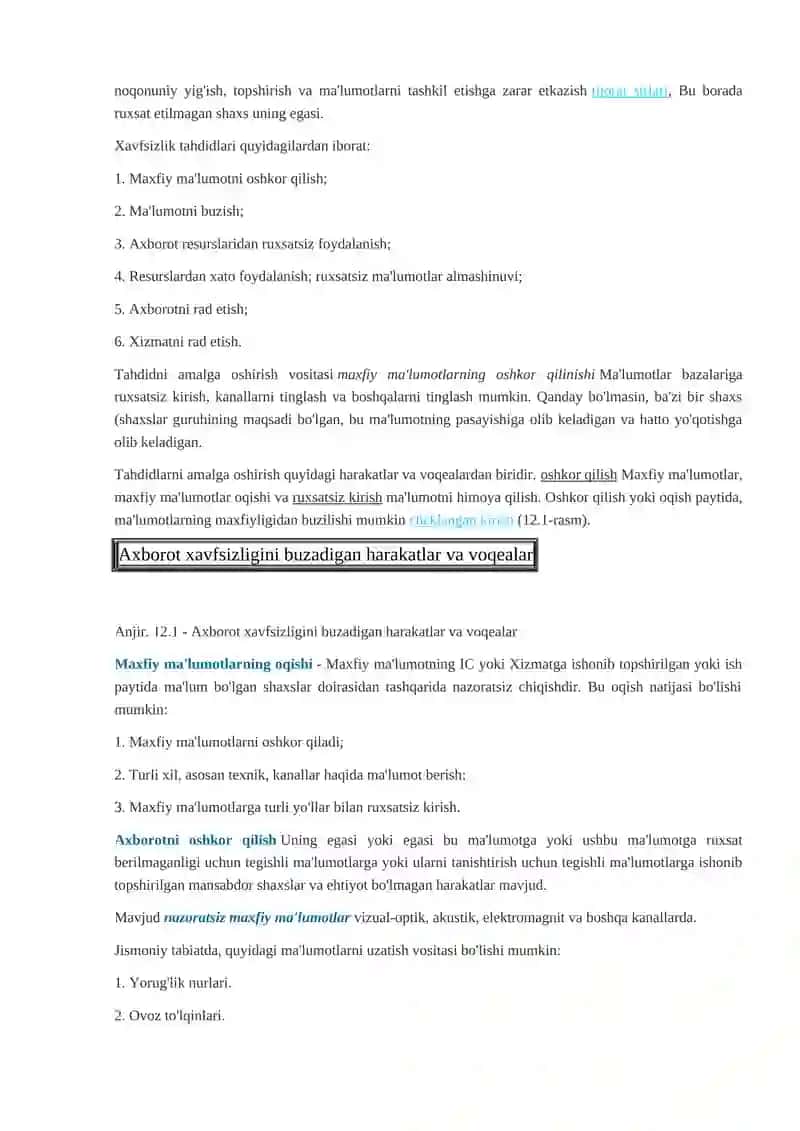 AXBOROT XAVFSIZLIGIGA TAHDIDLARNING ASOSIY TURLARI 4