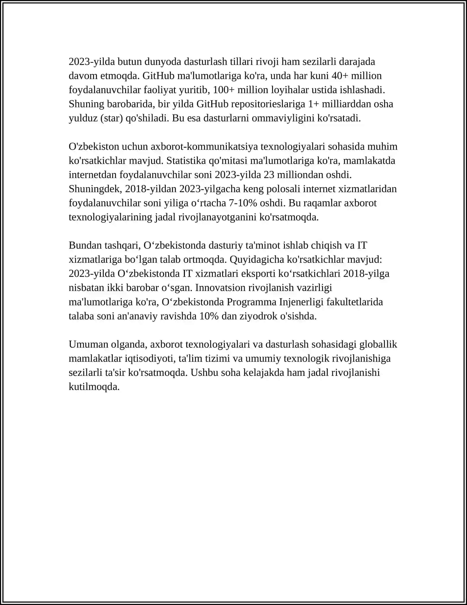 REFERAT BEKBERGANOVA RUXSORA RASULBEK QIZI 2- KURS 238- GURUH 2024-2025-o'quv yili 4