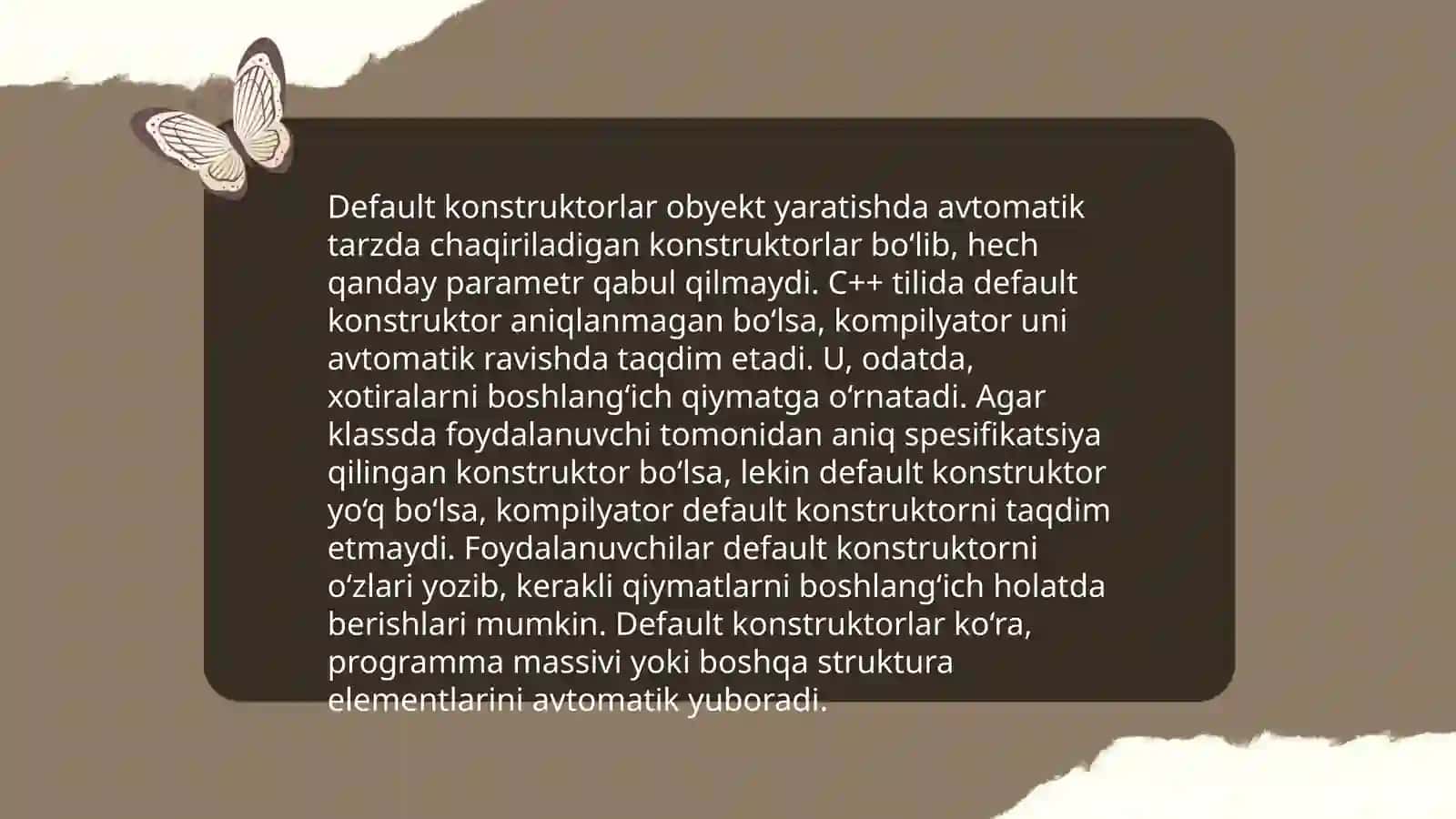 Konstruktorlar va ularni tashkil etish usullari 4