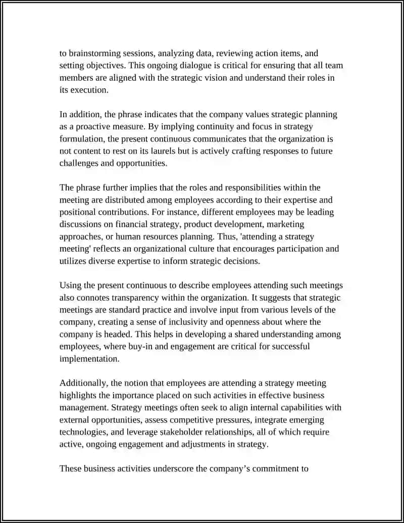 PRESENT CONTINUOUS DESCRIBING BUSINESS ACTIVITIES 4