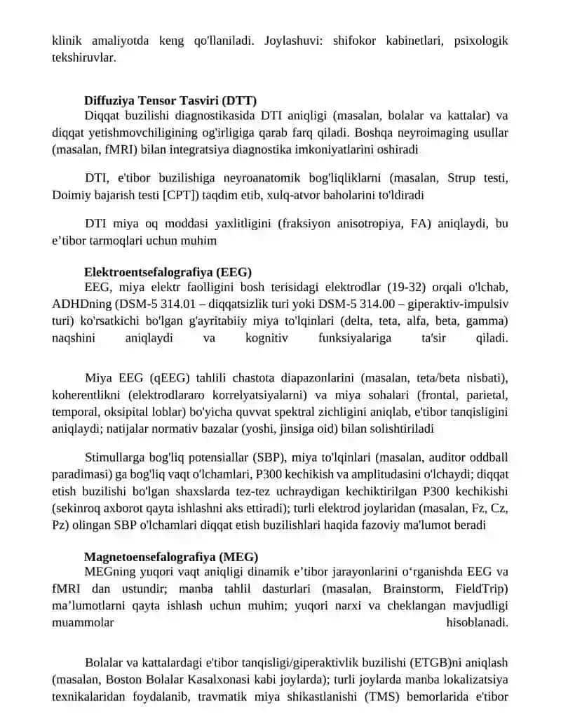 Diqqatni diagnostika qilish metodlari 4