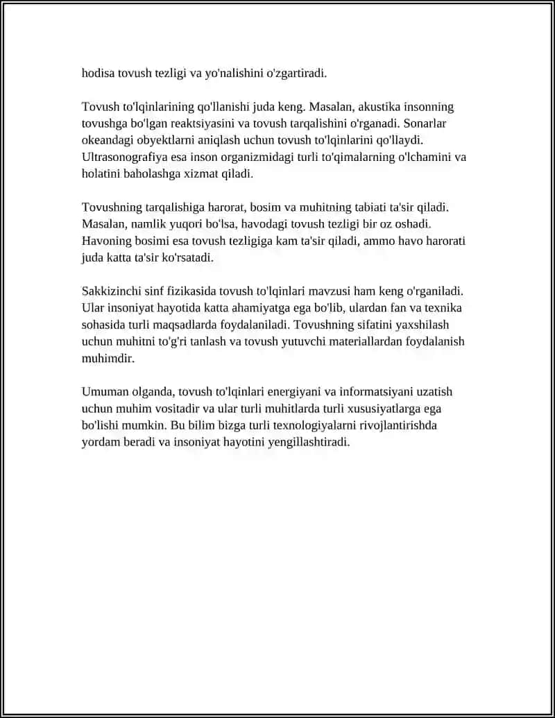 TOVUSH TOʼLQINLARI VA ULARNING HARAKTERISTIKALARI 4