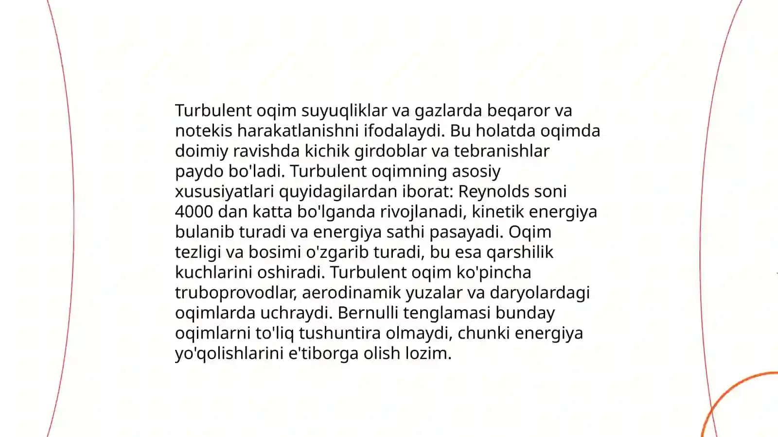 Laminar va turbulent oqimlar 4