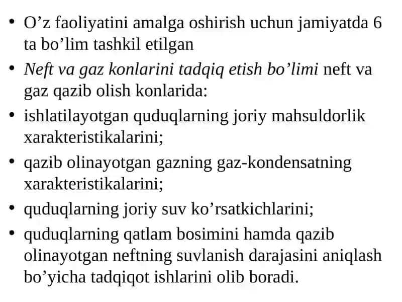 Neftgaztadqiqot AJ, ilmiy tekshirish institutlari tuzilishi va faoliyati 4