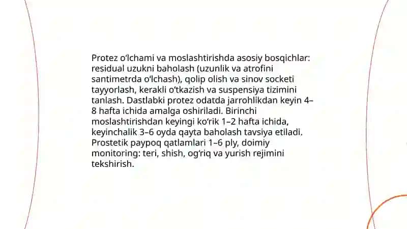 Amputatsiyalar. Protezlash ishlari va nogironlarni reabelitatsiya qilish 4