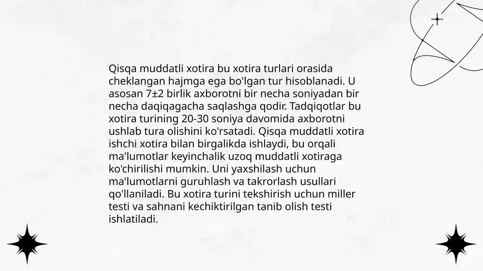 Xotira turlari va uning jarayonlari 4
