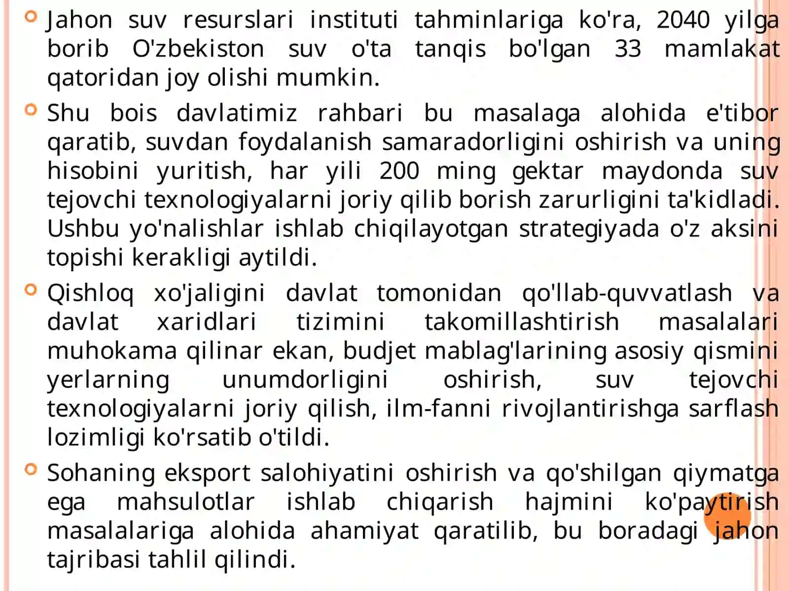 Qishloq xo'jaligi va oziq-ovqat xavfsizligi 4