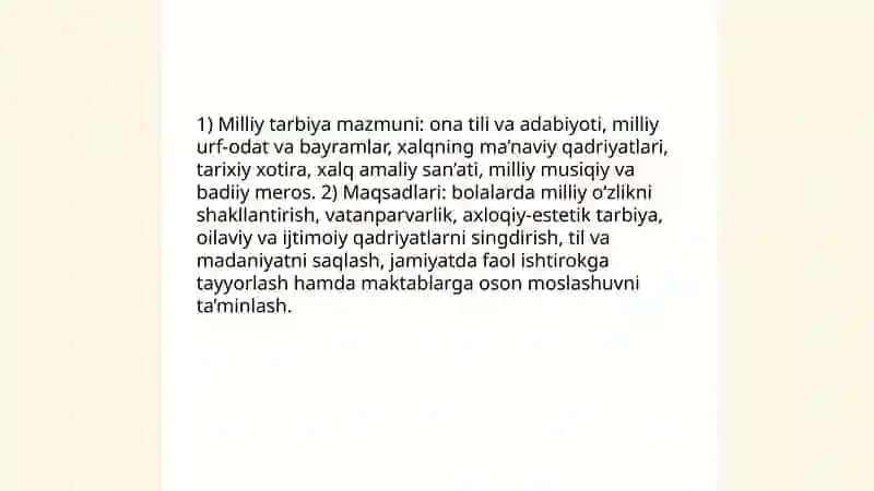 Maktabgacha ta’lim muassasalarida milliy tarbiya 4