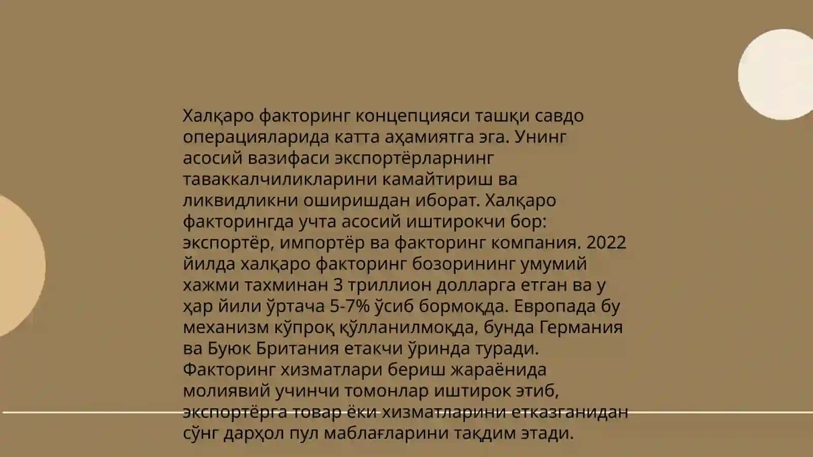 Факторинг операциялари: халқаро тажриба ва таъминлаш имкониятлари 4