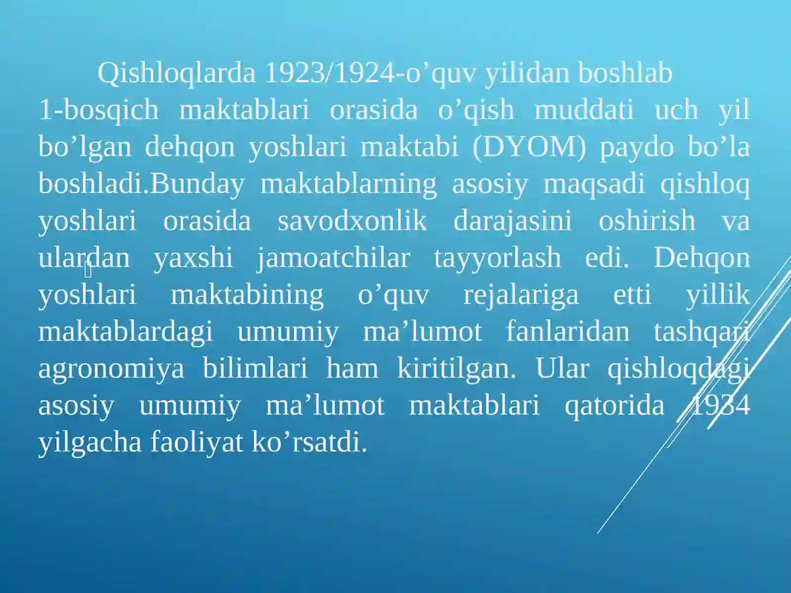 1924-1991 yillarda O’zbekistonda ta’lim tizimi va pedagogik fikrlar rivoji 4