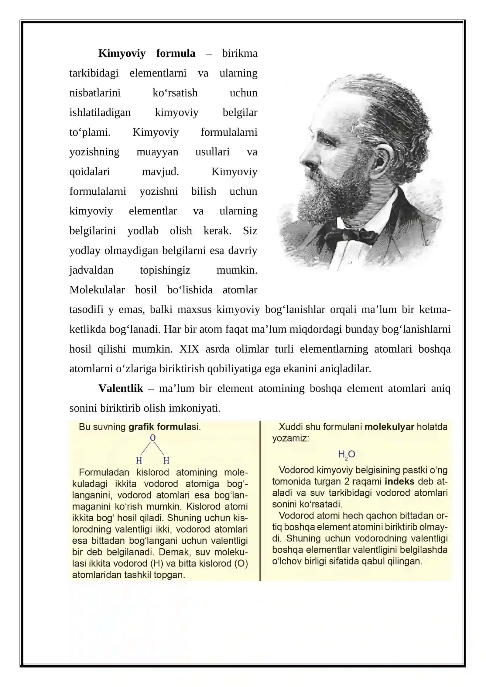 Kimyoviy formula. Valentlik 4