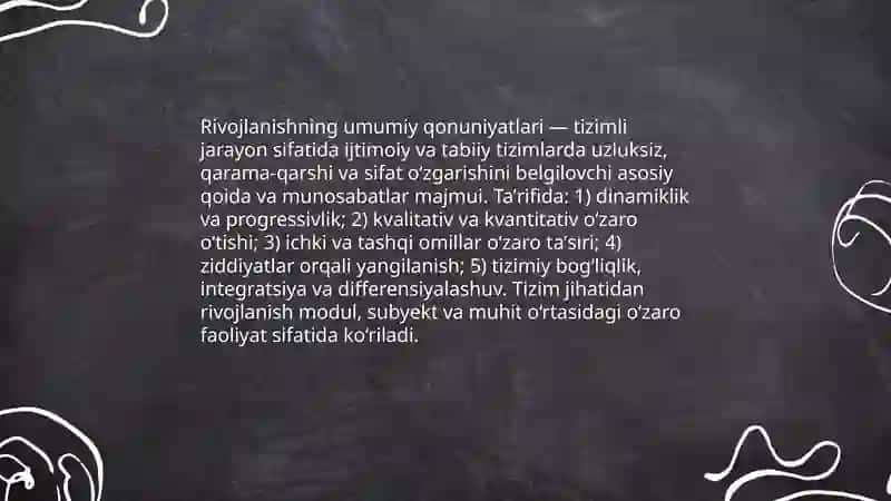 Rivojlanishning umumiy qonun va kategoriyalari 4