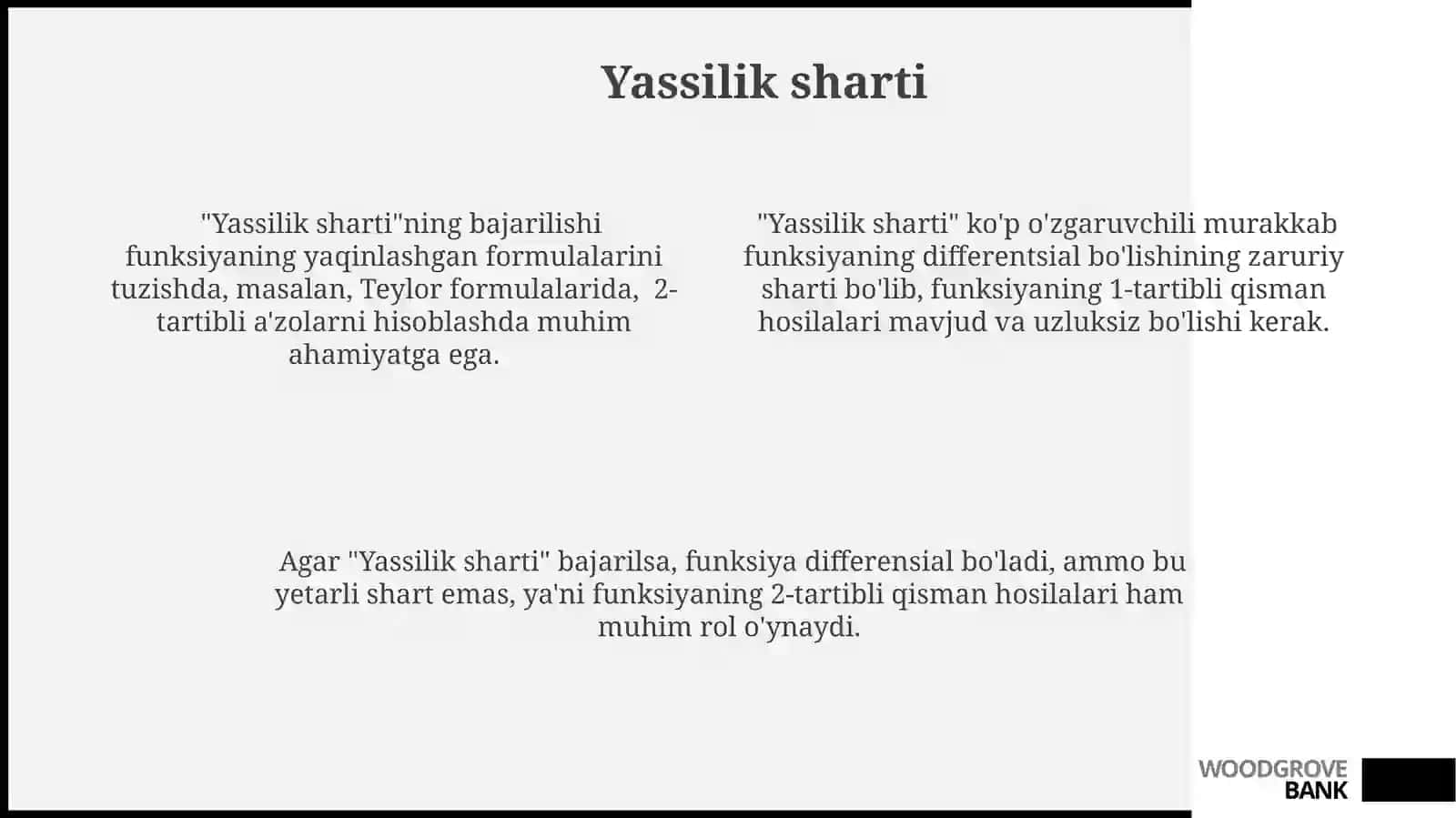 Ko’p o’zgaruvchili murakkab funksiyaning differentsiallanuvchiligi 4