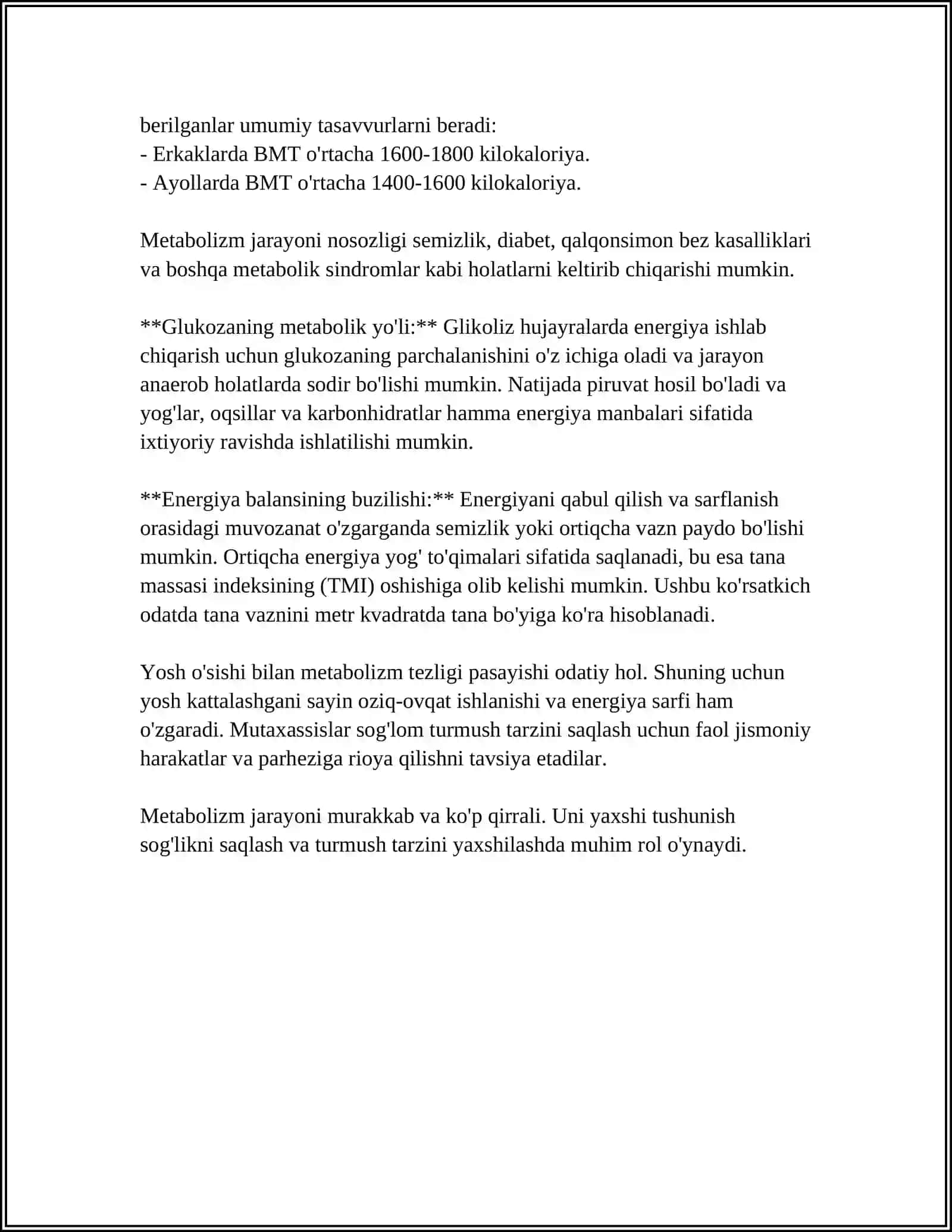 METOBALIZM JARAYONIDA ENERGIYA HOSIL BOLISHI VA SARFLANISHI 4