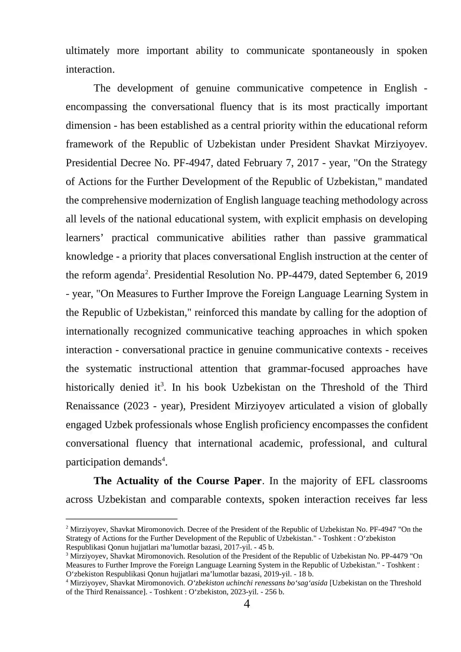 Course Paper on Teaching Conversational English 4