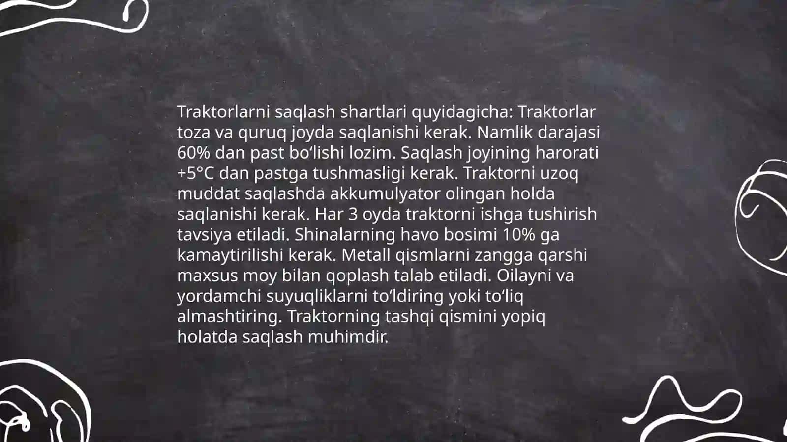 qishloq xojaligi texnikalariga texnik xizmat korsatish va saqlash 4