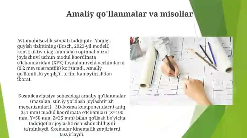 Modul Koordinata O'lchamlari va Qo'llanilishi 4