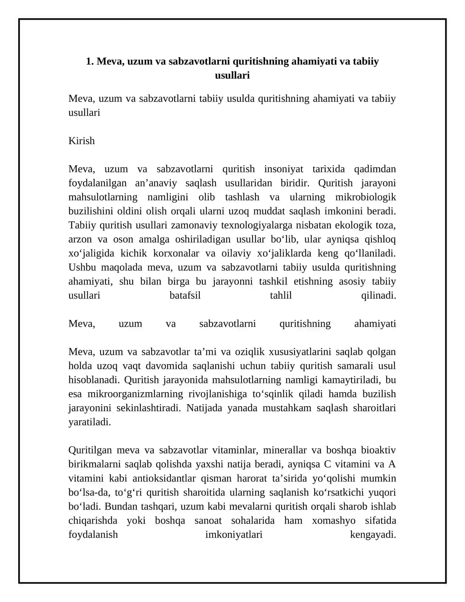 Meva – uzum va sabzavotlarni tabiiy usulda quritish 4
