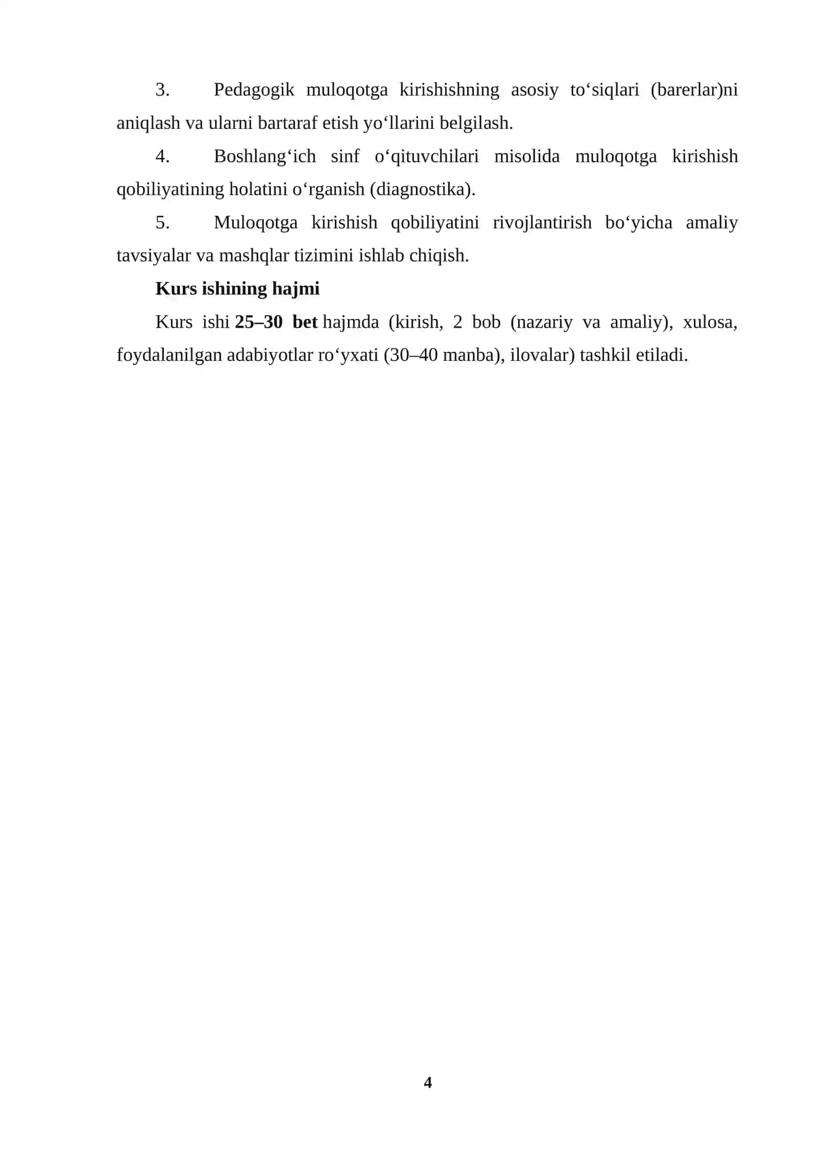 PEDAGOGIK FAOLIYATNI TASHKIL ETISHDA MULOQOTGA KIRISHISHNI RIVOJLANTIRISH 4