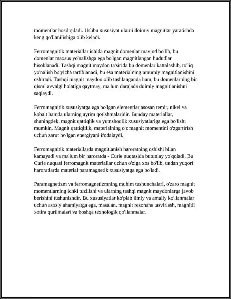 PARAMAGNETIKLAR VA FEROMAGNETIKLAR 4