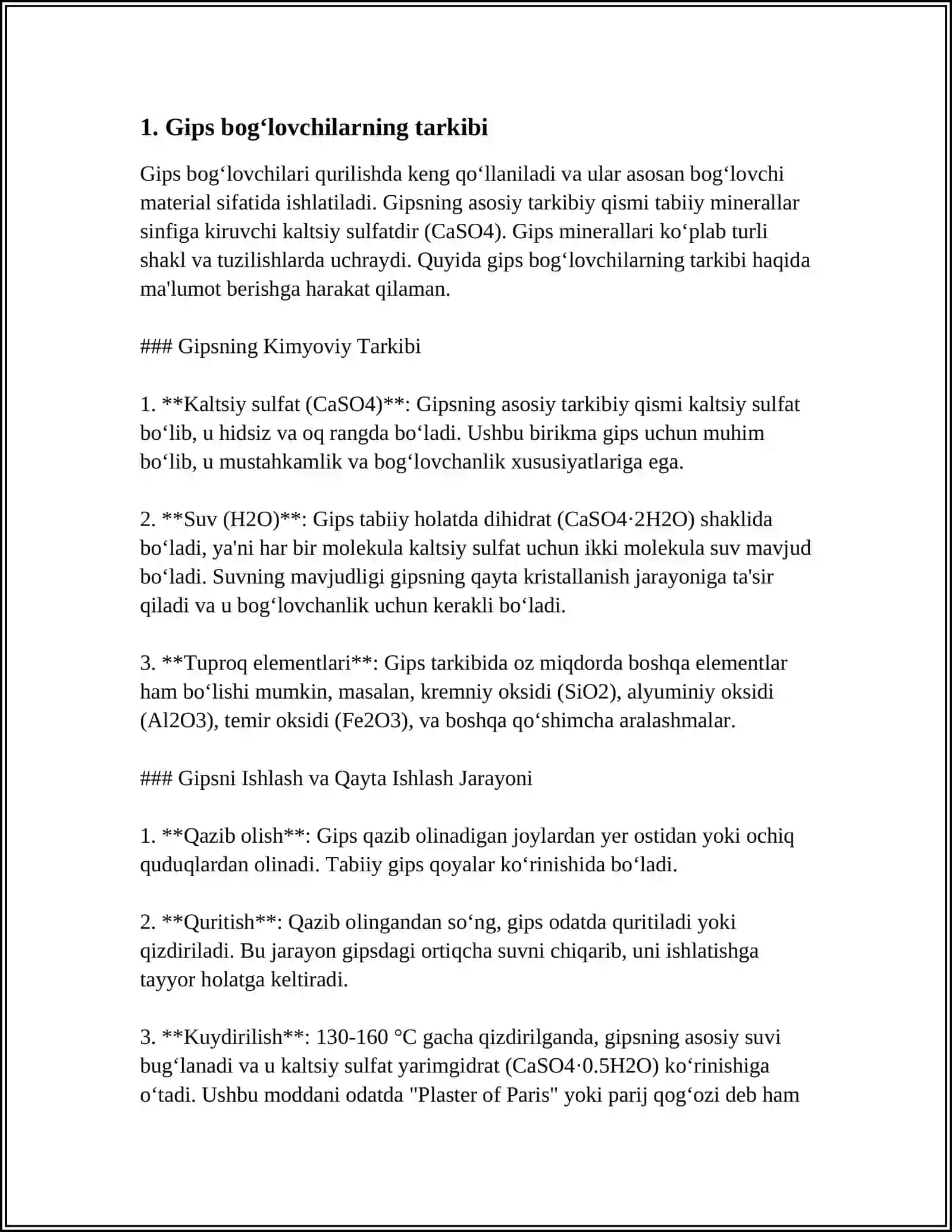 GIPS TEXNOLOGIYASI. GIPS BOG‘LOVCHILARINING QOTISHGA QO‘SHILMALARNING TA’SIRI 4