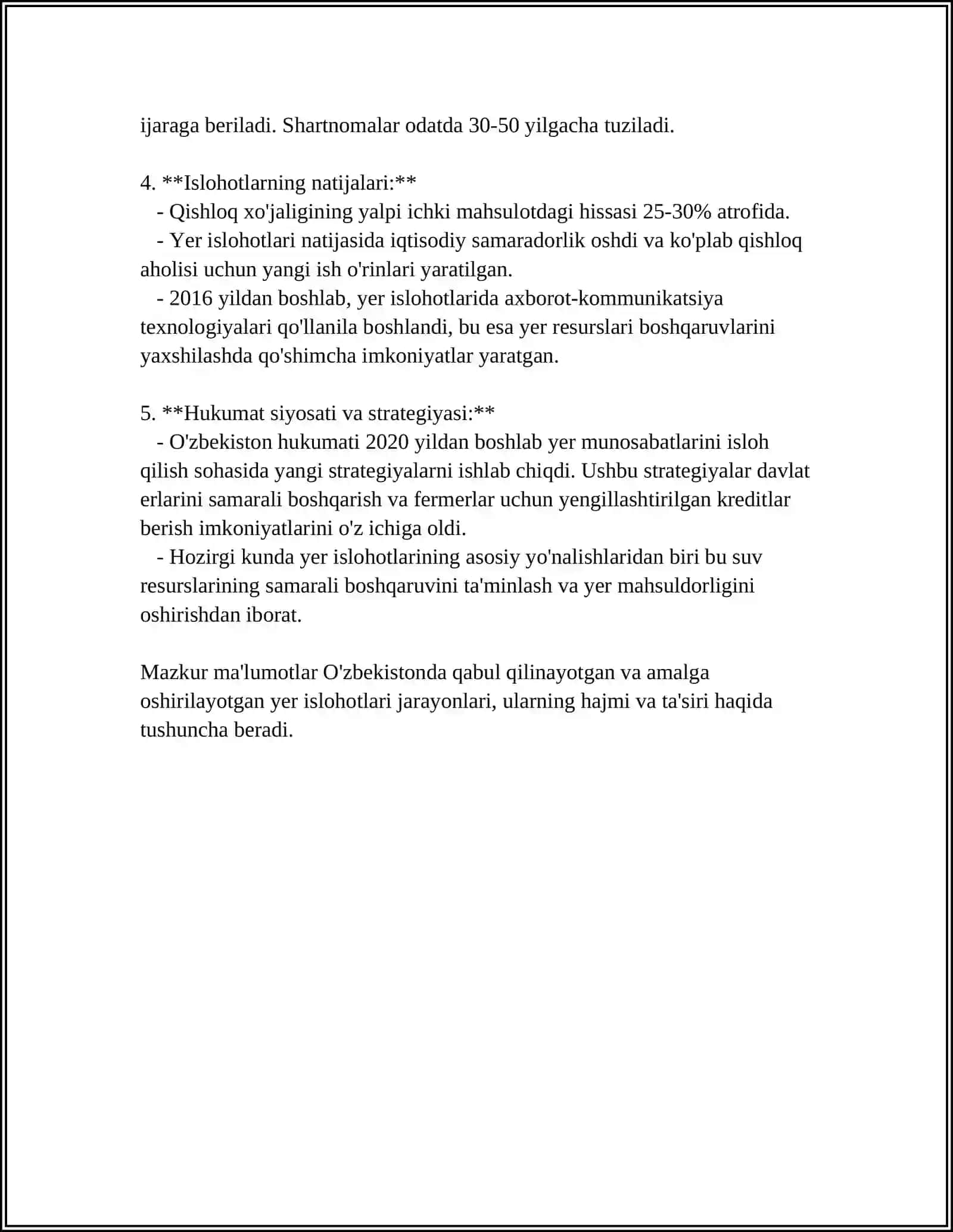 MUSTAQILLIK YILLARIDA QISHLOQ XOʻJALIGI VA SANOAT SOHASIDAGI OʻZGARISHLAR 4