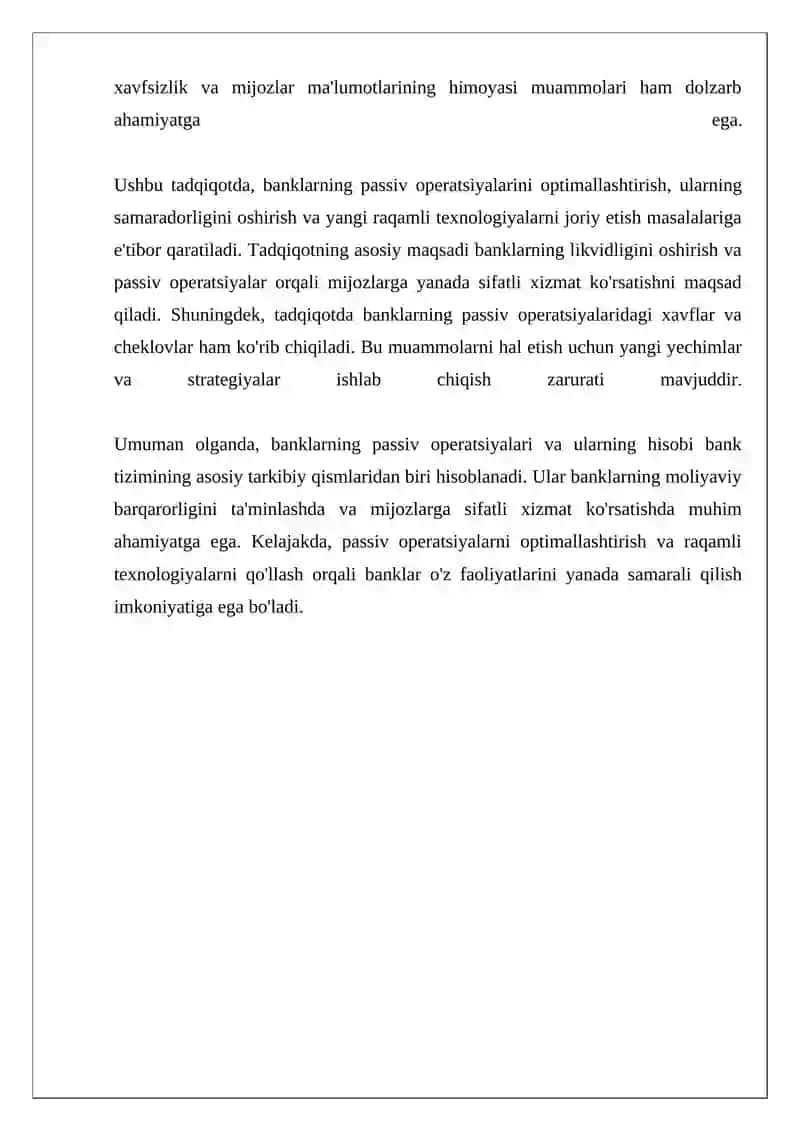 Banklarning Passiv Operatsiyalari va Ularning Hisobi 4
