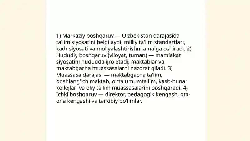O'zbekiston Respublikasi ta'lim tizimi 4