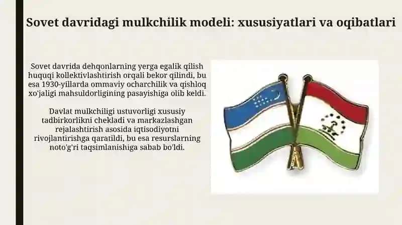 O'zbekistonda mulkchilikning shakllanishi va evolyutsiyasi 4
