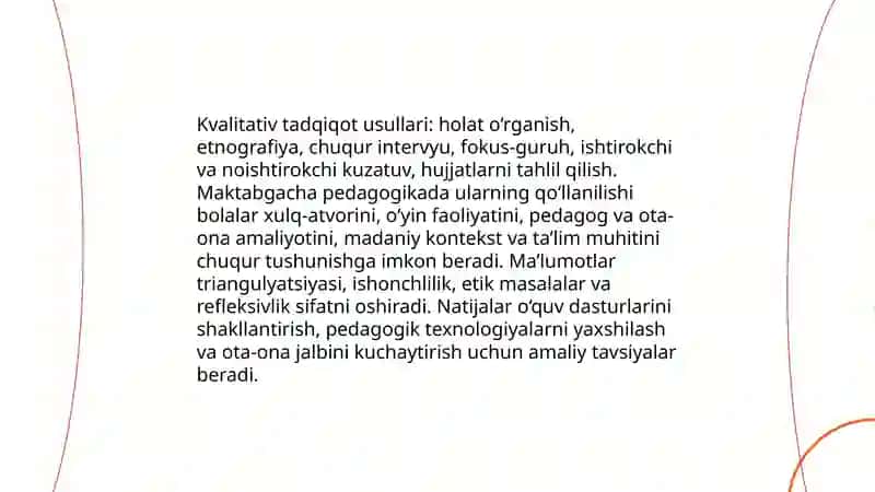 Maktabgacha pedagogika fanining tadqiqot metodlari 4
