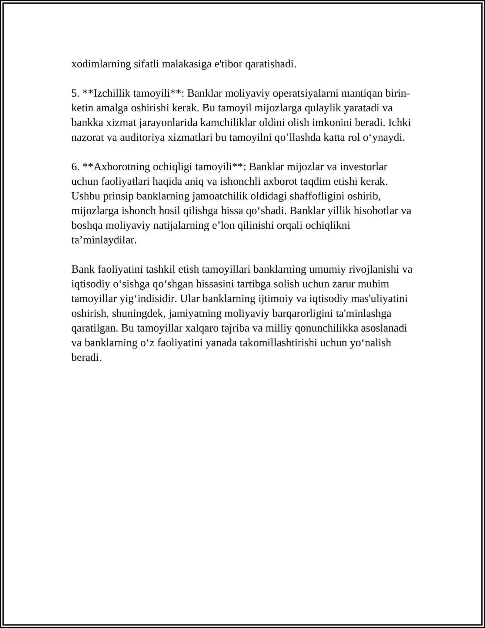 BANK FAOLIYATINI TASHKIL ETISH VA BANKLARNING TASHKILIY TUZILMASI 4